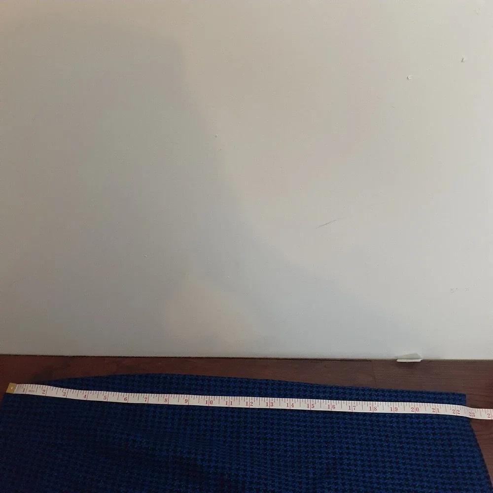 Vintage Norton McNaughton Pencil Skirt 6P Wool Blend Houndstooth Blue Black